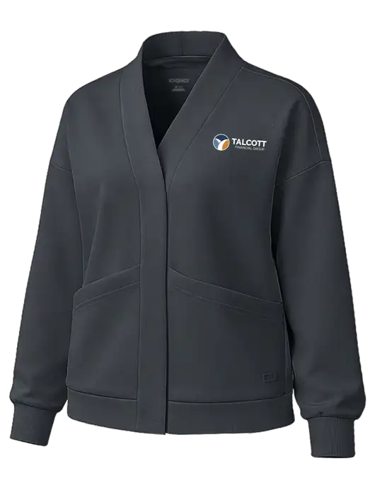 OGIO Womens Transcend Dark Grey Cardigan w/Talcott Logo