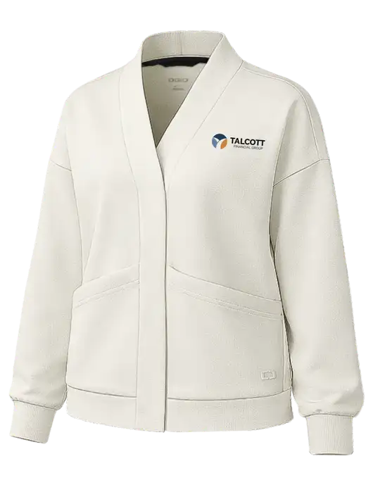 OGIO Womens Transcend Ivory Cardigan w/Talcott Logo