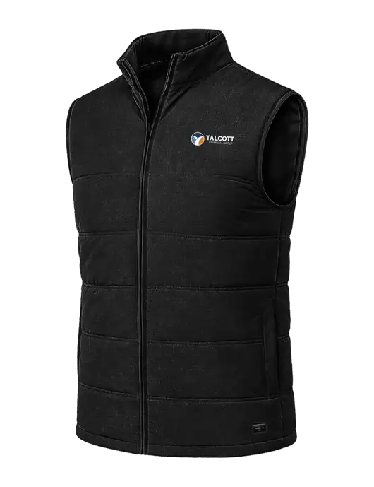 TravisMathew Cold Bay Black Vest w/Talcott Logo