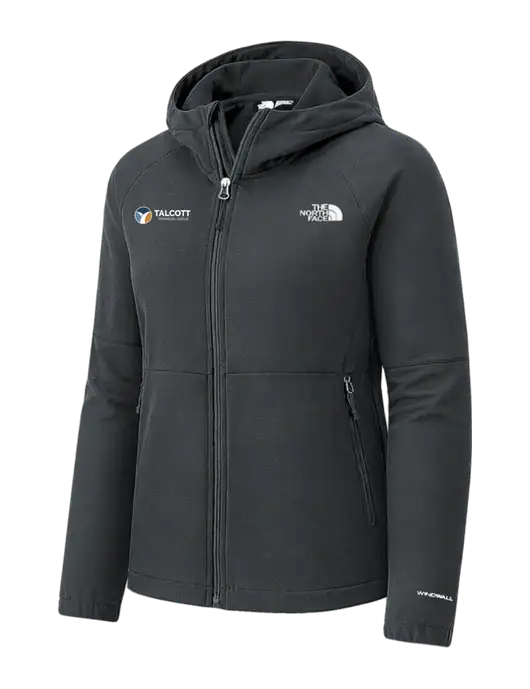 The North Face Womens Very Dark Grey Barr Lake Hooded Soft Shell Jacket w/Talcott Logo