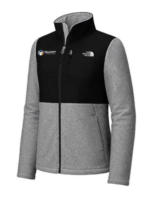 The North Face Womens Dark Medium Grey Heather/Black Highest Peak Full-Zip Fleece Jacket w/Talcott Logo