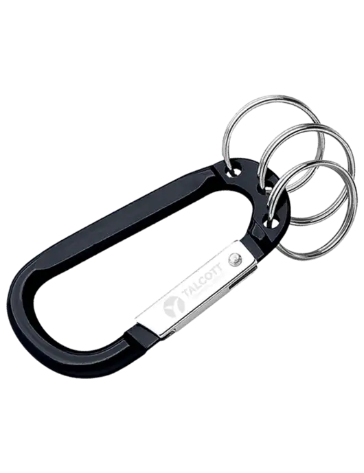 Black 3 Ring Carabiner Clip w/Talcott Logo