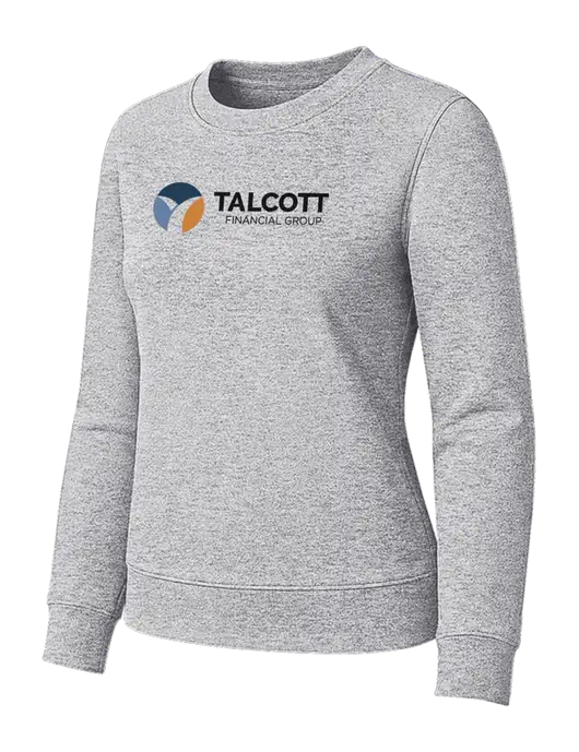 Womens Light Grey Heather Loft Crewneck Sweatshirt w/Talcott Logo
