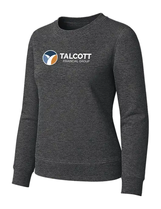 Womens Charcoal Heather Loft Crewneck Sweatshirt w/Talcott Logo