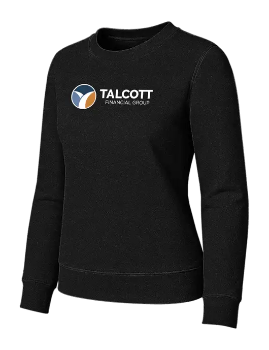 Womens Black Loft Crewneck Sweatshirt w/Talcott Logo