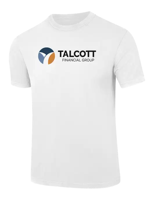Comfort Colors 6.1 oz White Heavyweight Ring Spun T-Shirt w/Talcott Logo